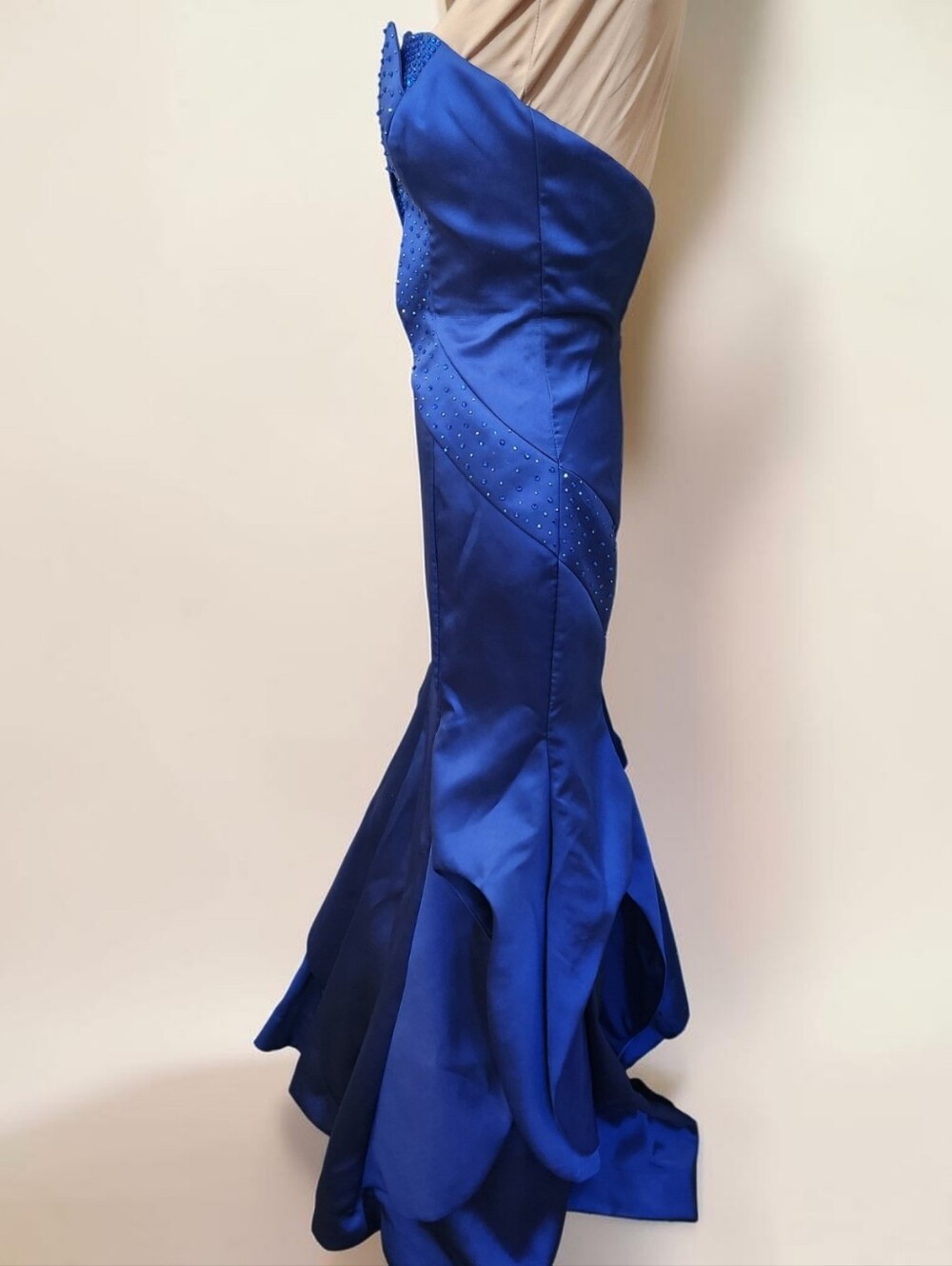 MAC DUGGAL Royal Blue Strapless Mermaid Evening Gown - Size XS - Picture 5 of 13